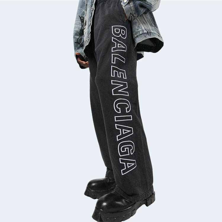 발렌시아가 로고 프린트 트랙팬츠