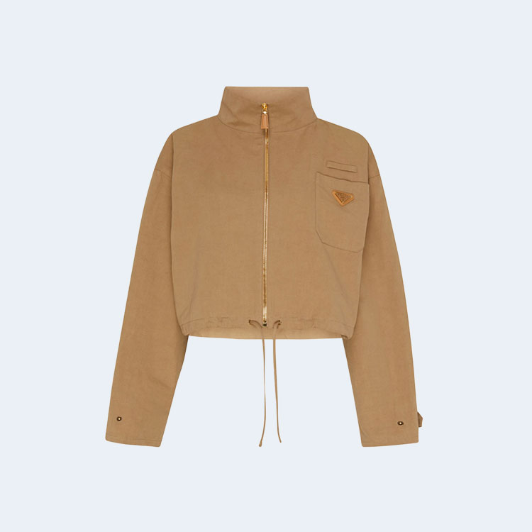 프라다 내추럴 로고 코튼 린넨 재킷