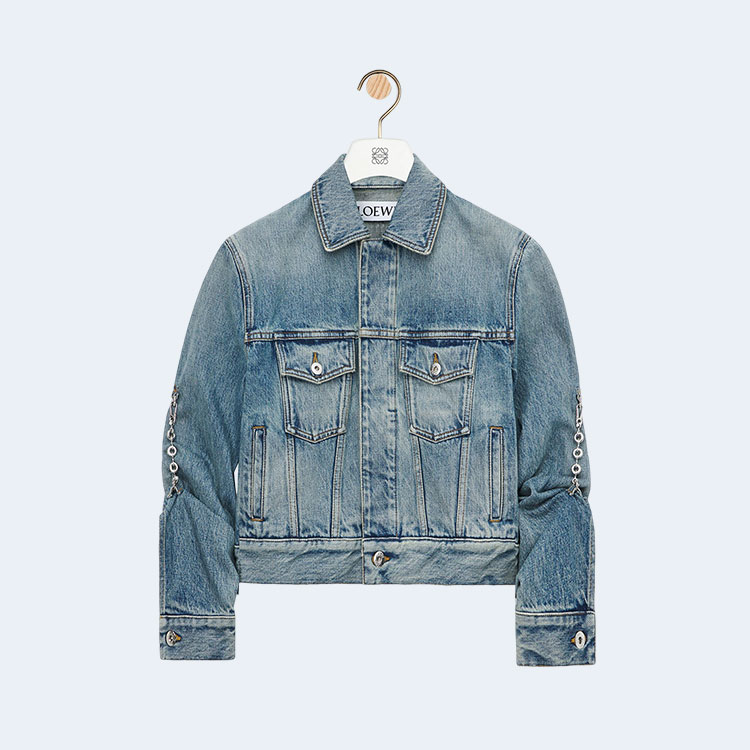 로에베 워시드 데님 체인 재킷