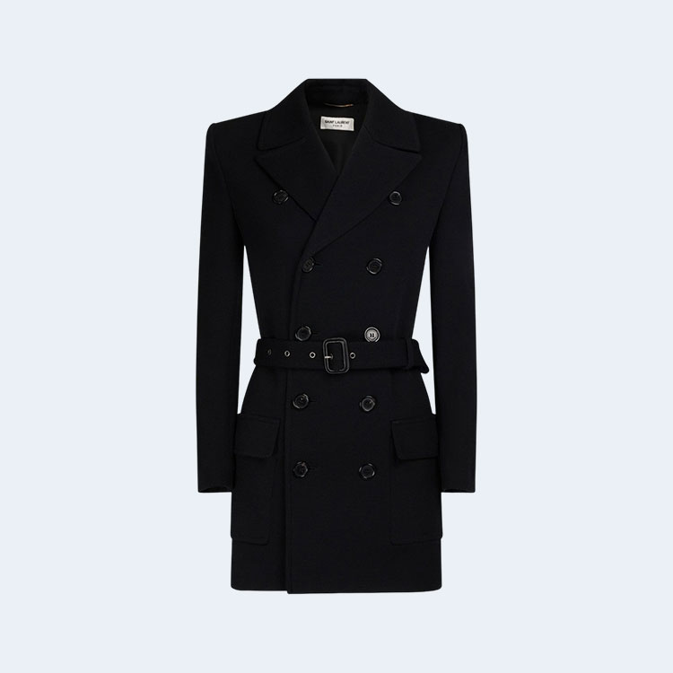 생로랑 울 혼방 벨트 자켓