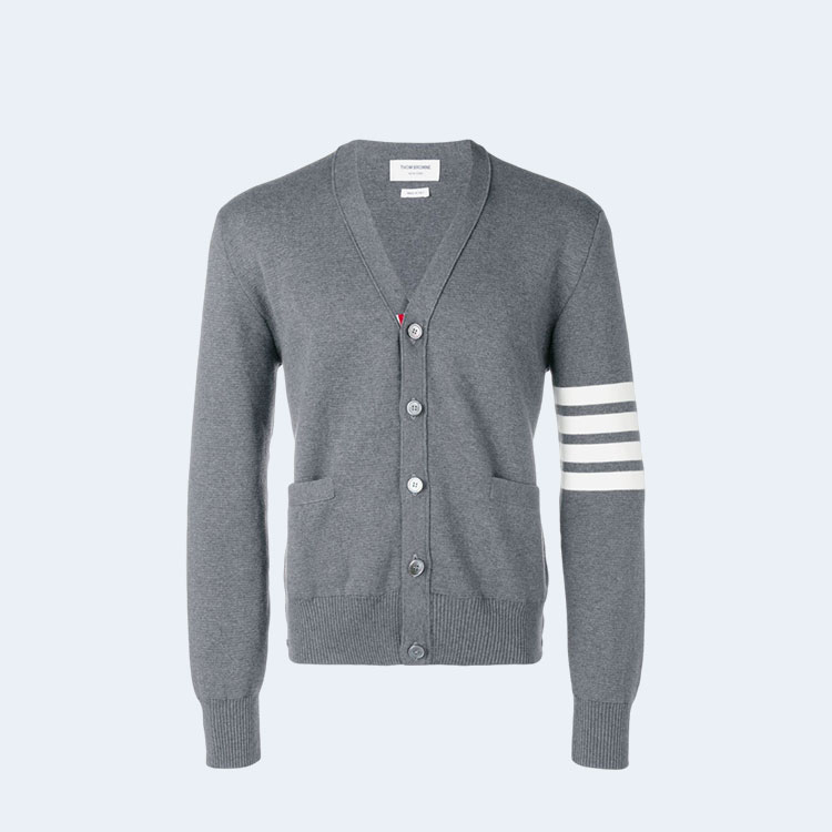 톰브라운 4바 사선완장 가디건 그레이