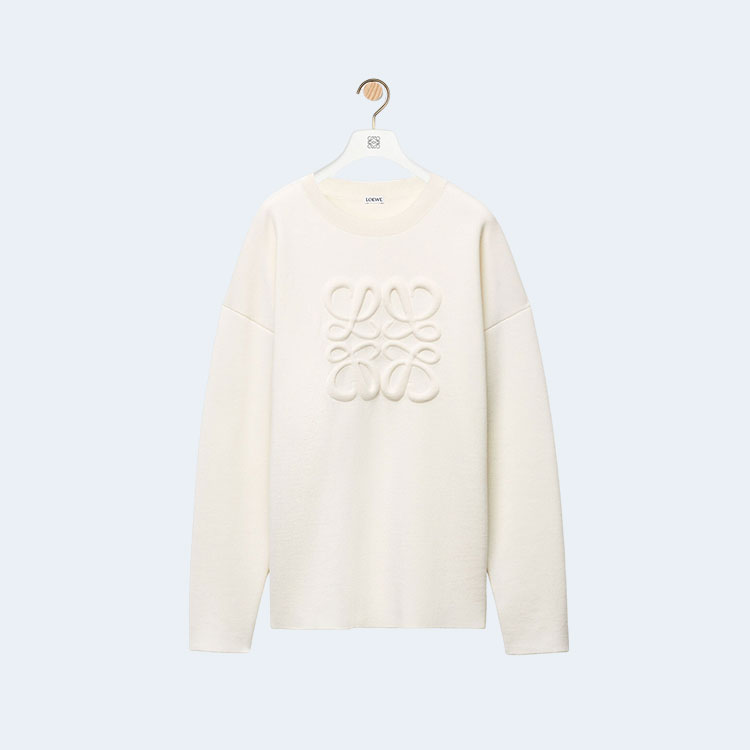 로에베 애너그램 울 블랜드 스웨터 화이트