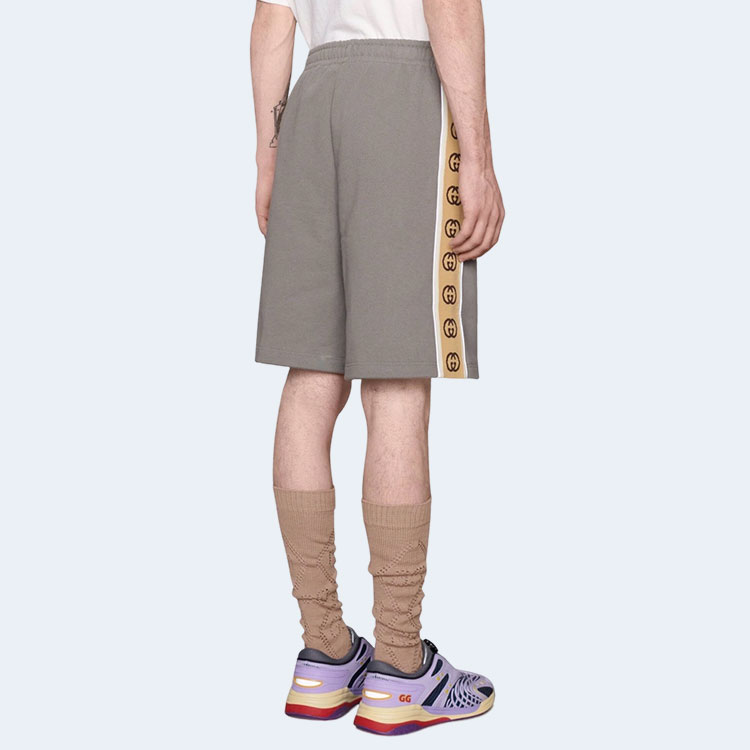 구찌 코튼 저지 쇼츠 그레이