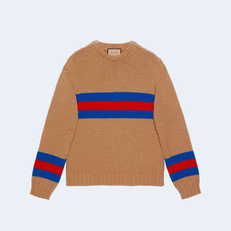 구찌 스트라이프 울 혼방 스웨터