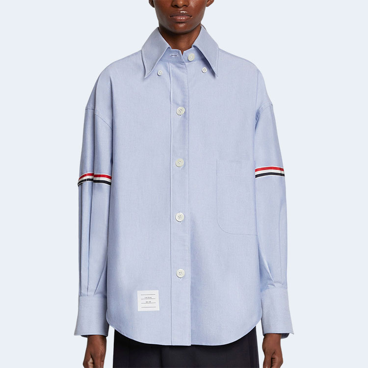 톰브라운 RWB 스트라이프 디테일 셔츠 블루