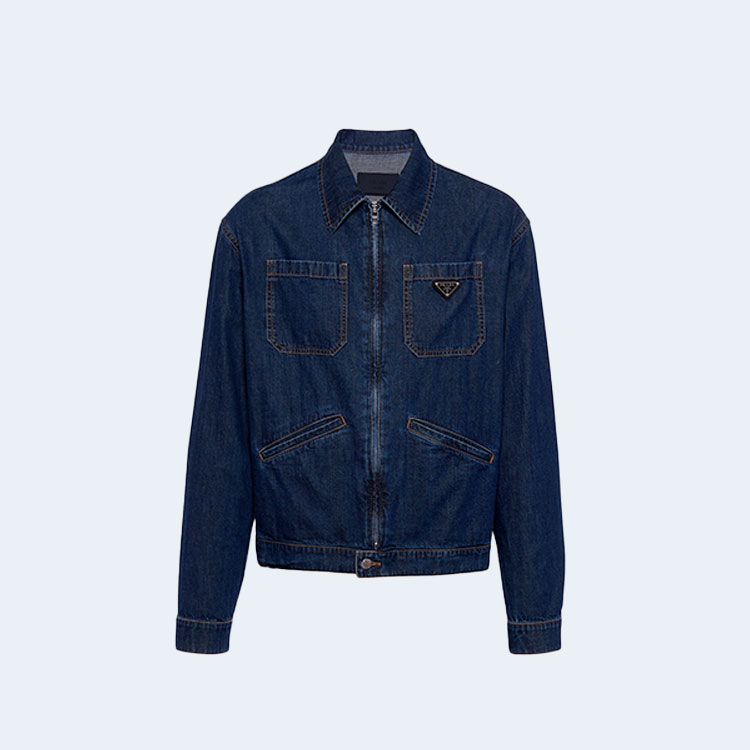 프라다 라이트 데님 지퍼 재킷