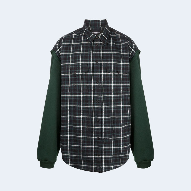발렌시아가 체크 플란넬 스포츠 셔츠