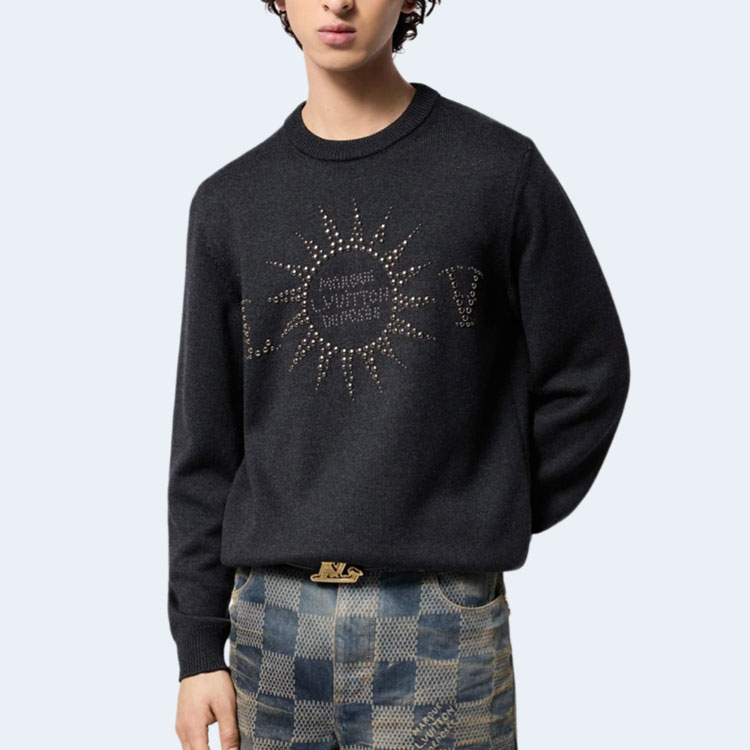 루이비통 엠벨리시드 롱 슬리브드 메리노 울 크루넥 1AFXKR