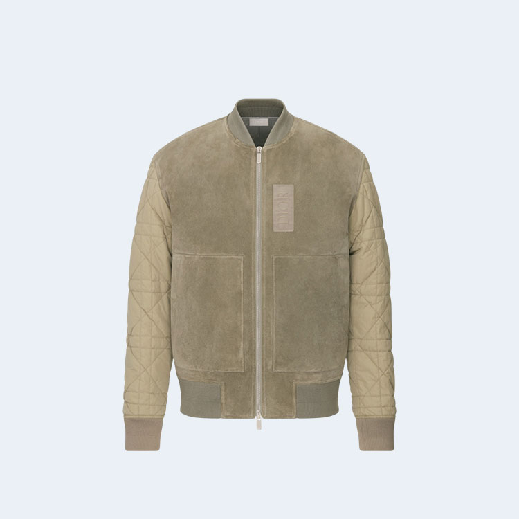 디올 지퍼 바시티 블루종 베이지