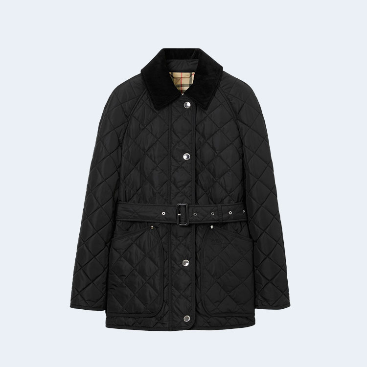 버버리 다이아몬드 퀄팅 나일론 블랙 자켓