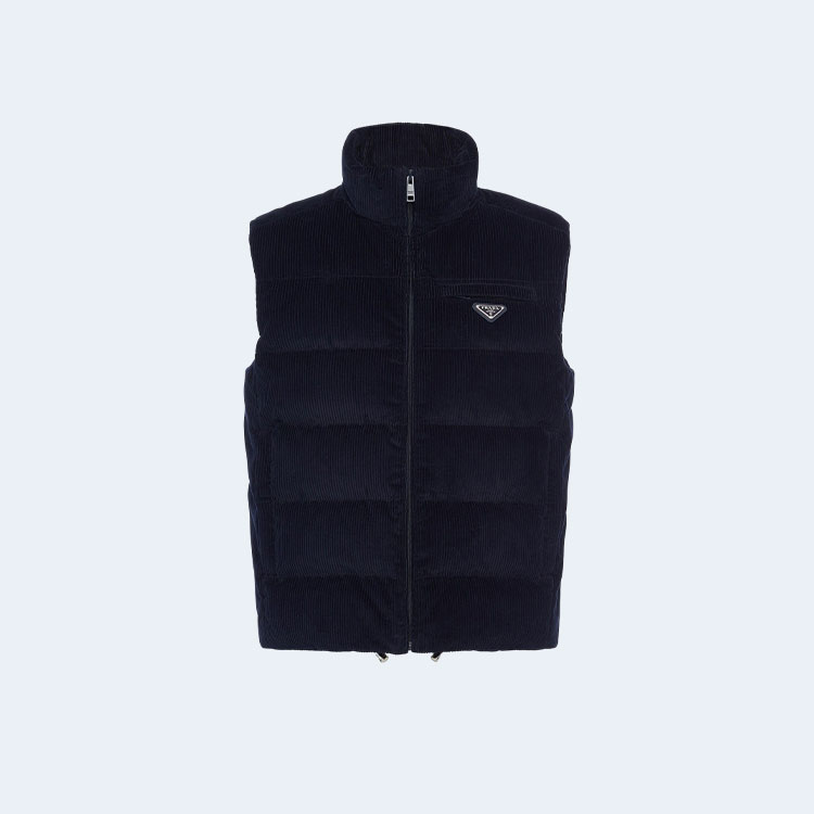 프라다 삼각로고 코듀로이 패딩 베스트