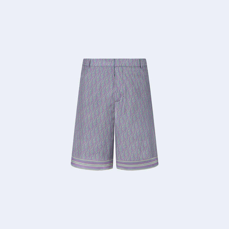 디올 오블리크 블루 실크 버뮤다 쇼츠