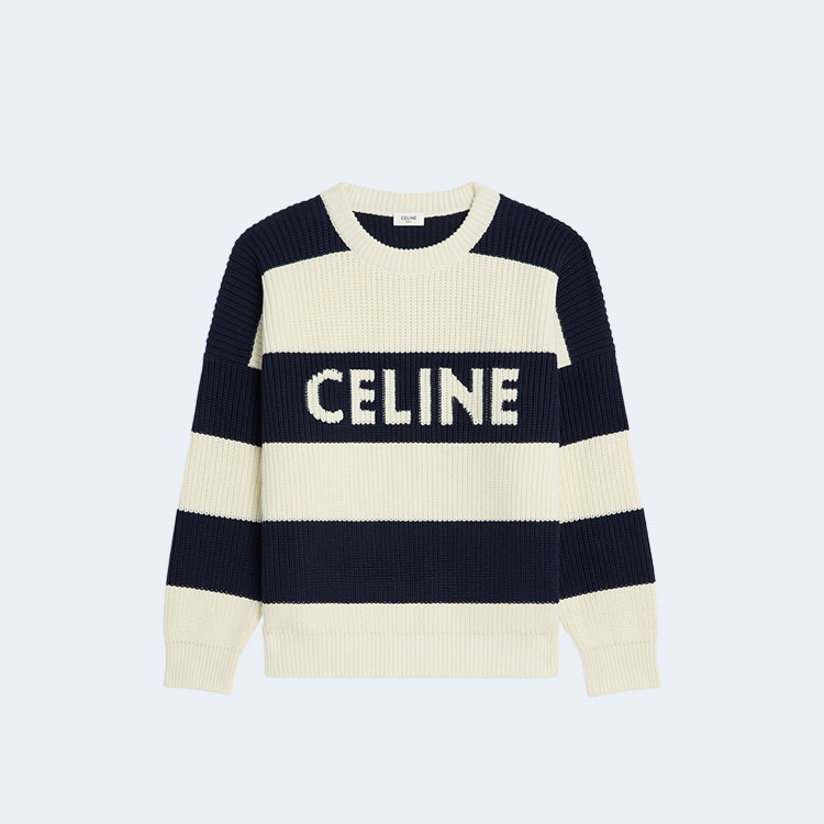 셀린느 스트라이프 코튼 오버사이즈 스웨터