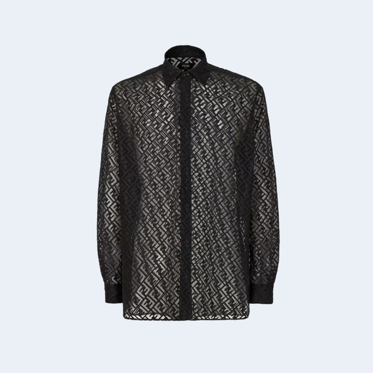 펜디 블랙 코튼 셔츠