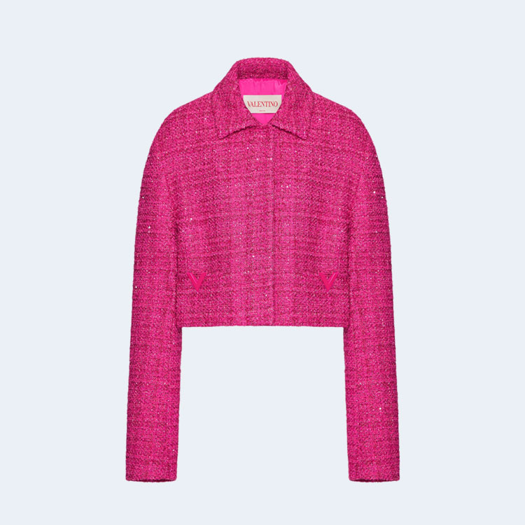발렌티노 글레이즈 트위드 라이트 재킷