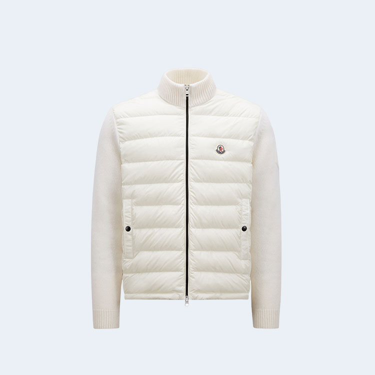 몽클레어 패딩 코튼 집업 가디건 화이트