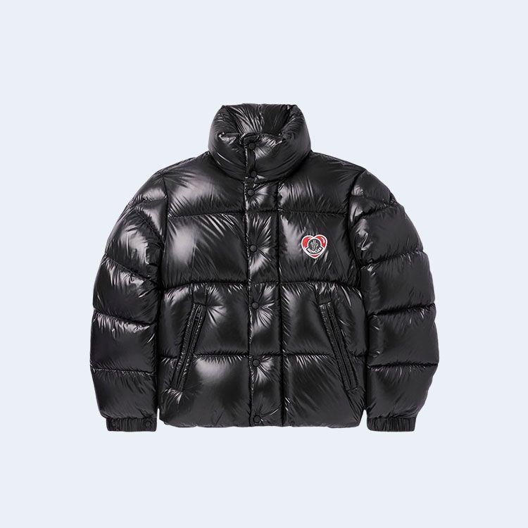 몽클레어 아플리케 로고 퀄트 셸 다운 자켓