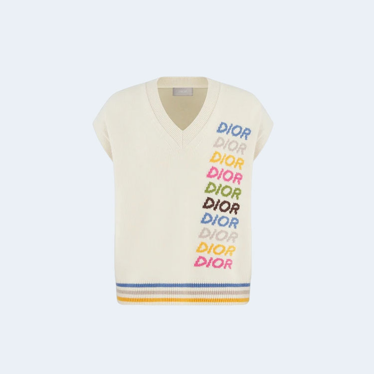 디올 울 캐시미어 슬리브스 스웨터