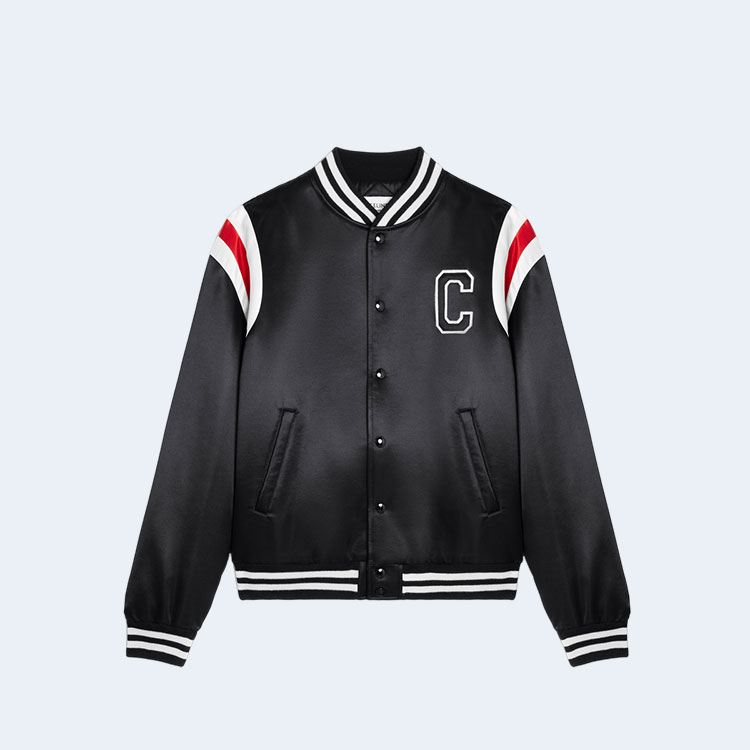 셀린느 스타디움 새틴 봄버 자켓