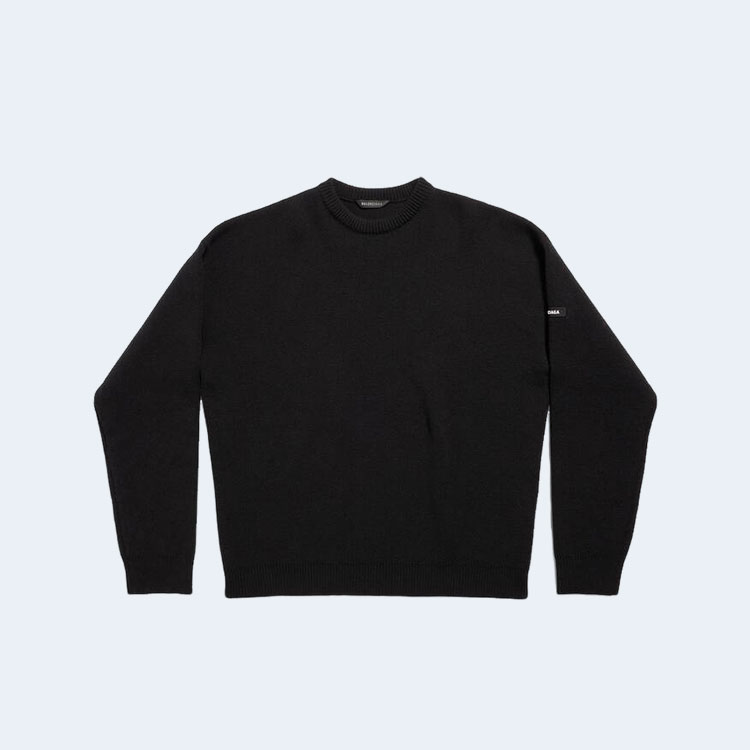 발렌시아가 사이드로고 스웨터 블랙