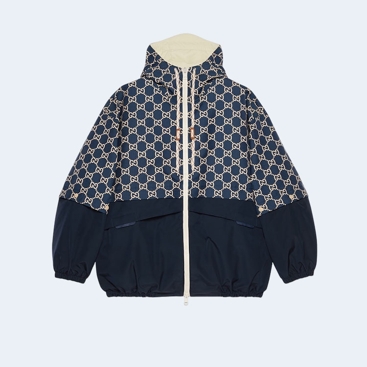 구찌 GG 립스탑 패브릭 지퍼 자켓