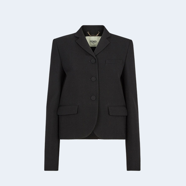 펜디 블랙 그랑 드 뿌드르 울 자켓