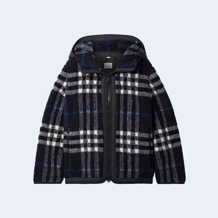 버버리 쉘 트라이피 체크 울 블랜드 자켓