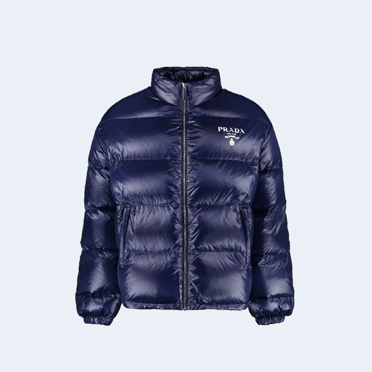 프라다 리나일론 패딩 다운 자켓 블루