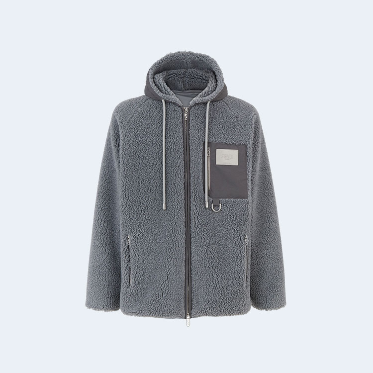 펜디 그레이 테디 스웨트 셔츠 블루종