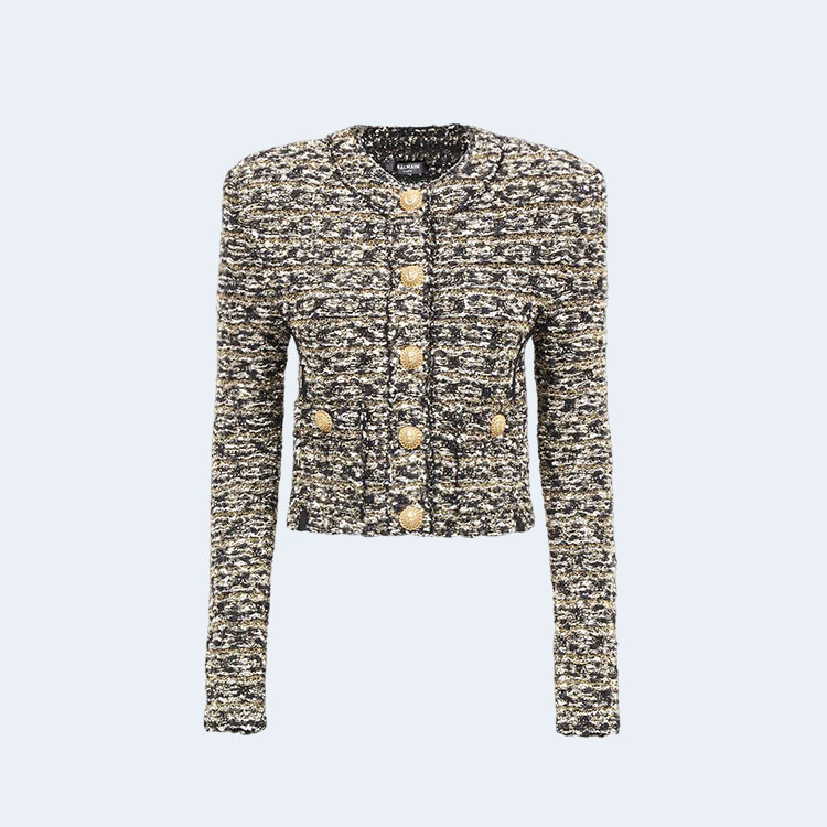 발망 칼라리스 트위드 크롭 자켓