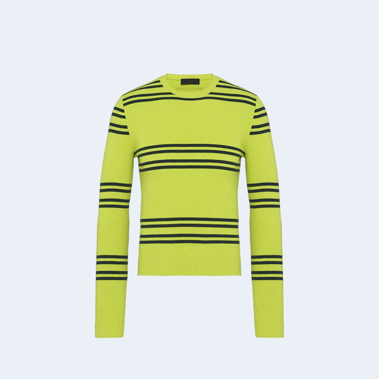 프라다 스트라이프 램스 울 스웨터