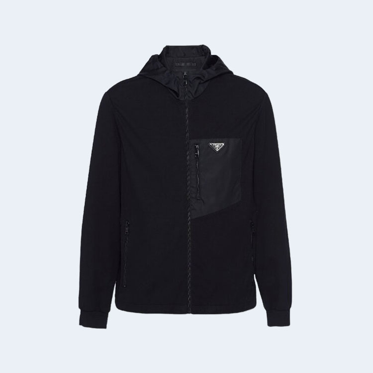프라다 로고 후드 점퍼