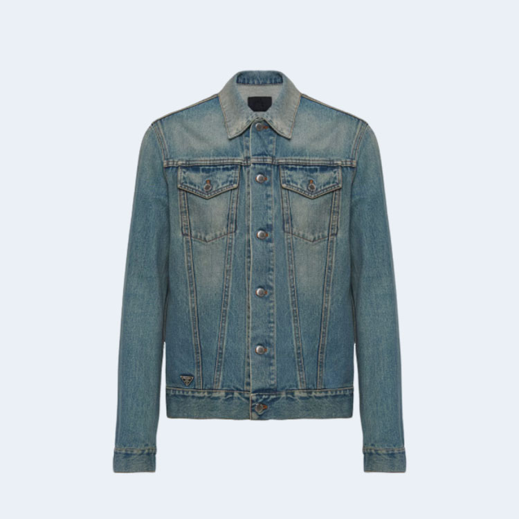 프라다 데님 블루종 자켓