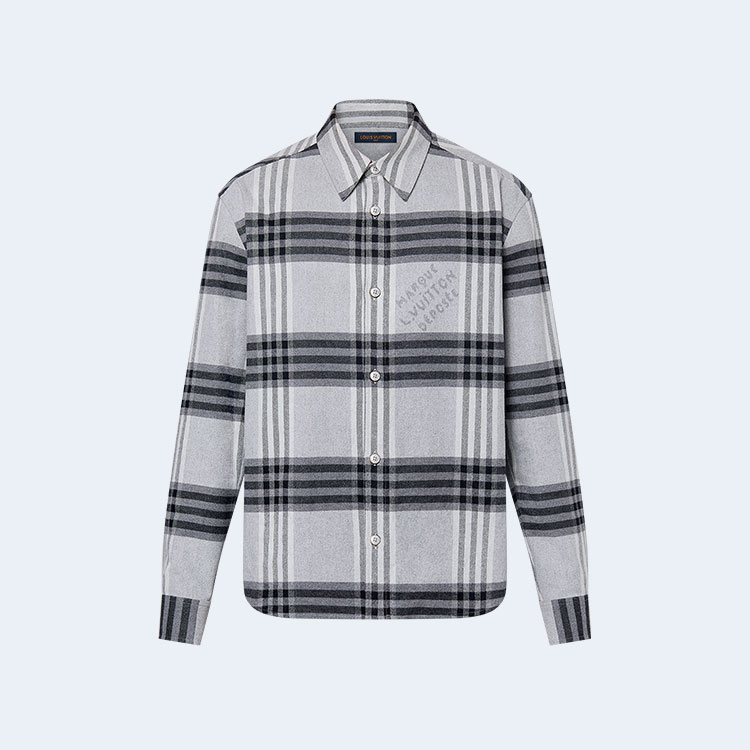 루이비통 롱 슬리브드 코튼 플란넬 셔츠 1AFXSW