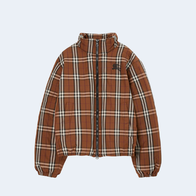 버버리 체크 다크 버치 브라운 자켓