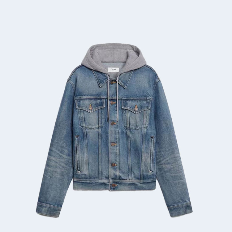 셀린느 유니언 워시 데님 트러커 자켓 화이트