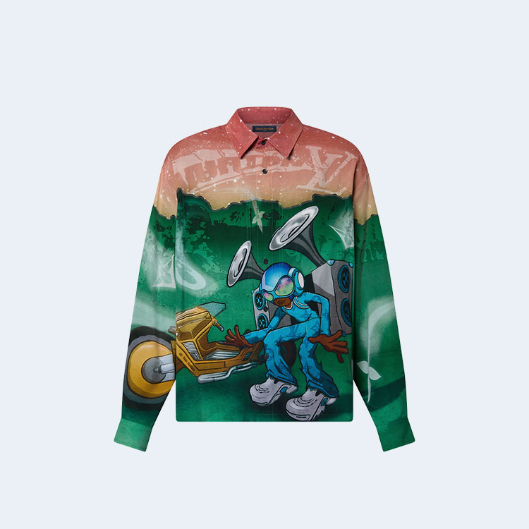 루이비통 프린티드 롱 슬리브 셔츠