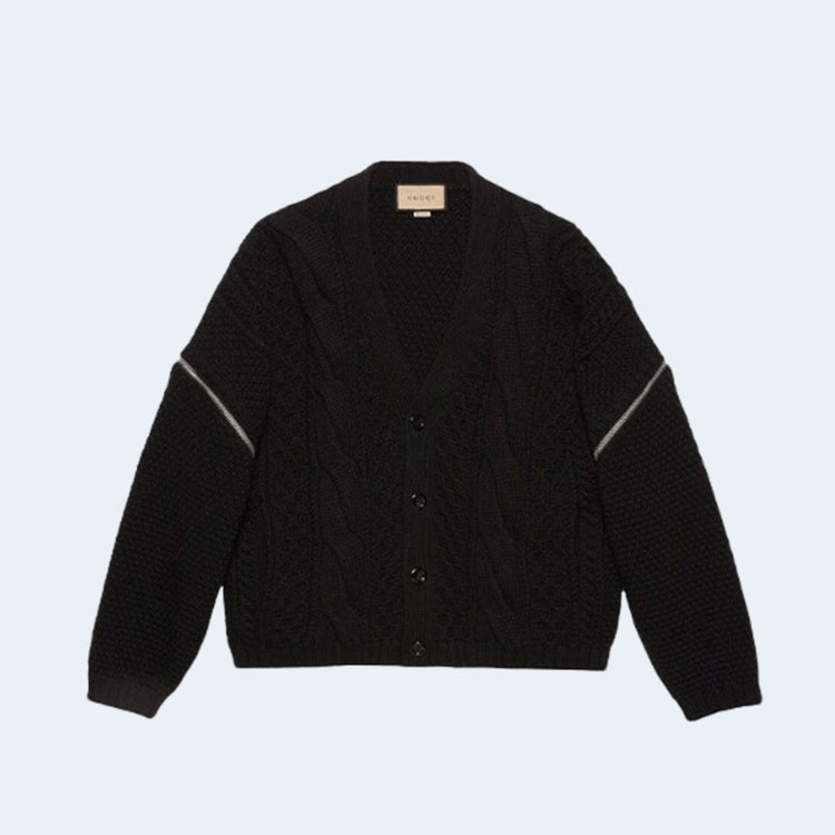 구찌 탈부착식 울 가디건