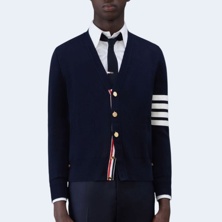 톰브라운 밀라노 스티치 카디건 네이비