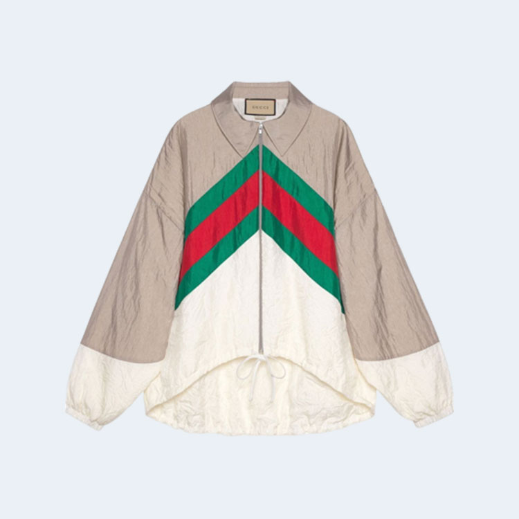 구찌 뉴트럴 로고 프린트 나일론 재킷