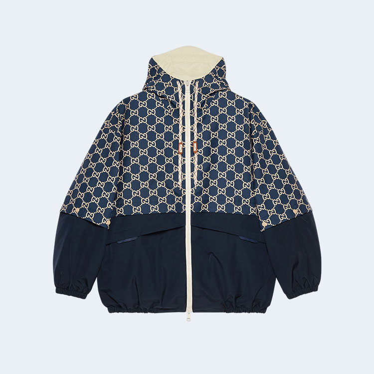 구찌 GG 립스탑 패브릭 집업 자켓
