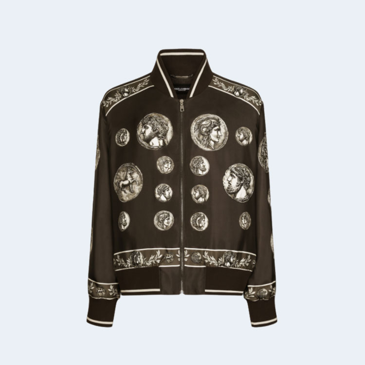돌체앤가바나 코인 프린트 실크 자켓