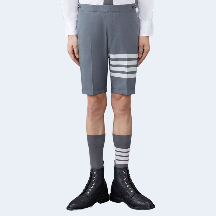 톰브라운 미디엄 그레이 플레인 위브 수팅 4-바 쇼츠