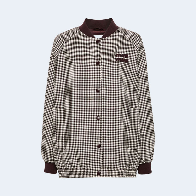 미우미우 로고 아플리케 봄버 재킷