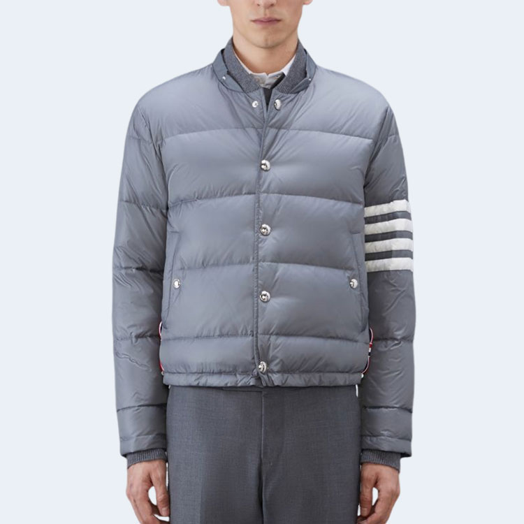 톰브라운 다운필드 나일론 4-바 봄버 자켓 그레이