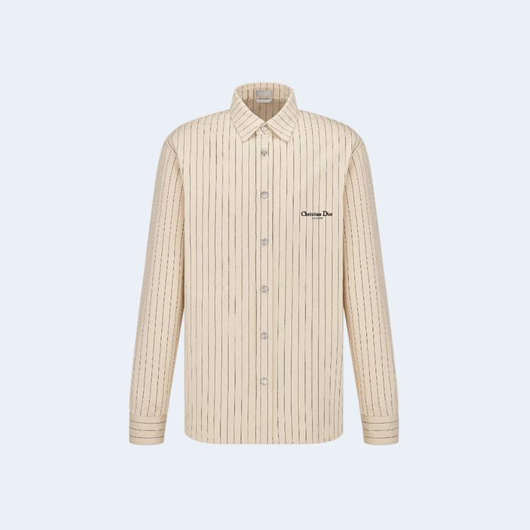 디올 커츄얼 핀스트라이프 오버셔츠