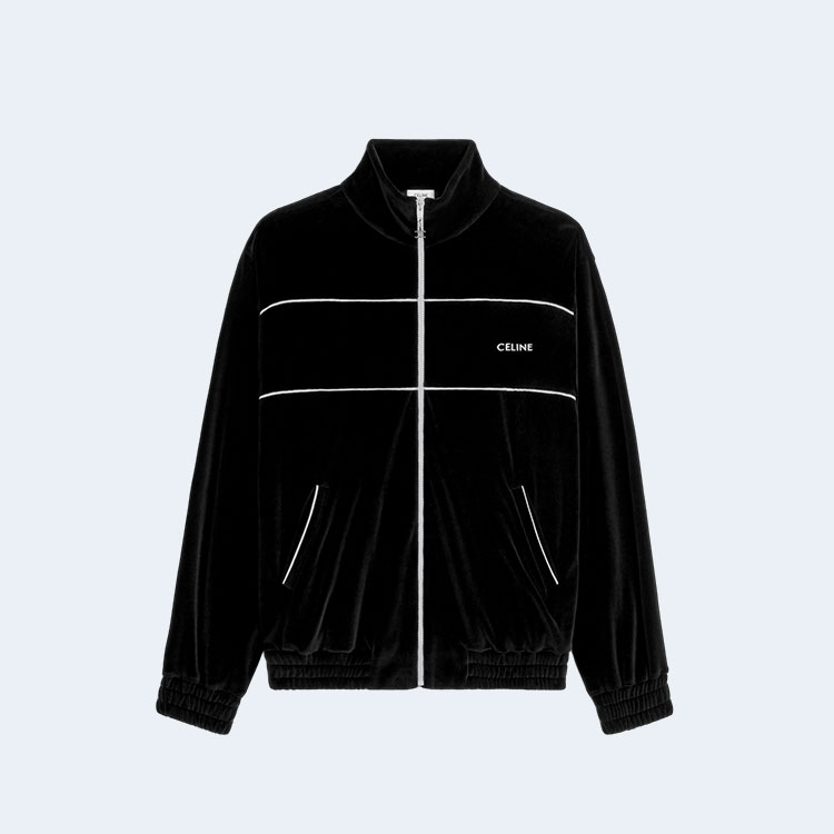 셀린느 트랙수트 벨벳 저지 자켓 블랙