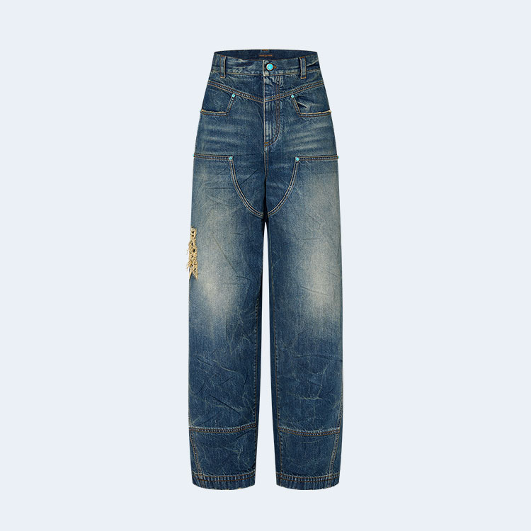 루이비통 워시드 데님 워크웨어 팬츠 1AFWYY