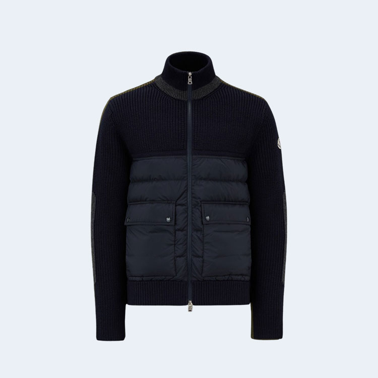 몽클레어 패딩 울 가디건 블랙