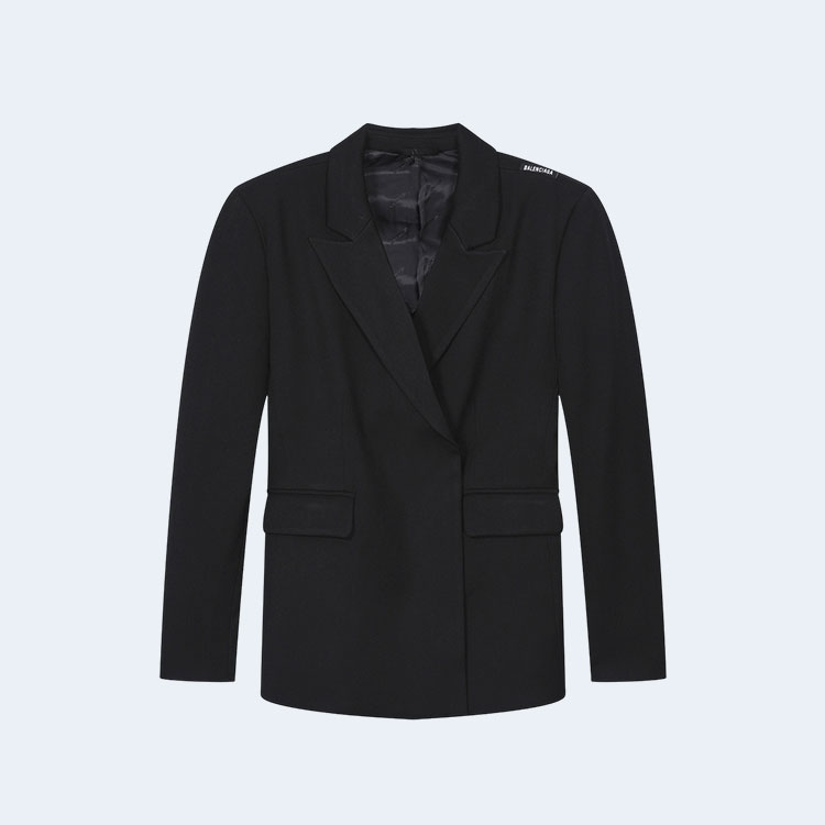 발렌시아가 숄더 뱃지 레터링 수트 자켓